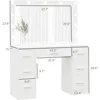 Vanity Table, Makeup Table with Lighted Mirror, 3 Color Lighting Modes, Brightness Adjustable, Dressing Table with Drawers 3