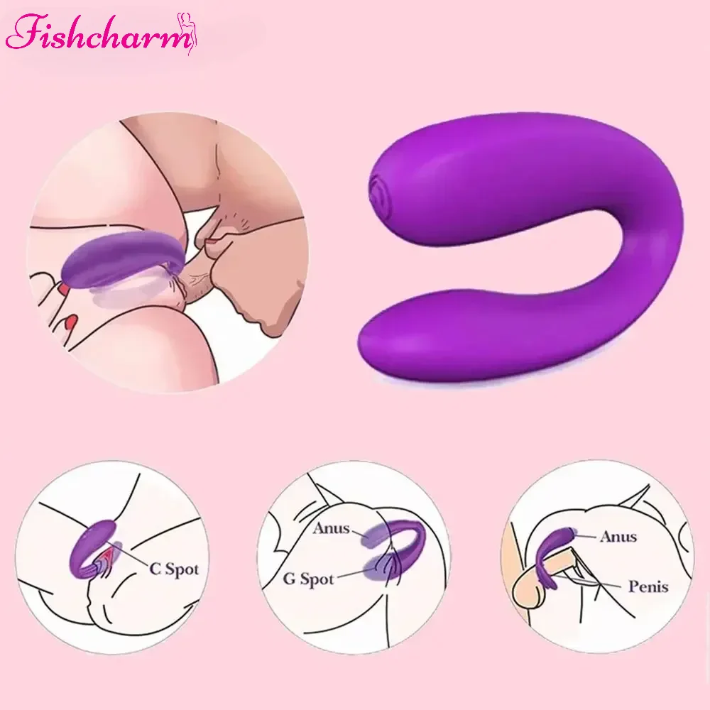 Female sex toys Couple U Type Vibrator Vagina Clitoris Stimulate G-Spot Massage Female Masturbator Adults Products
