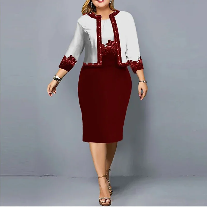Spring Summer New Solid Women Dress Suits Fashion Floral Printed Cardigan Tops and Tank Dress Casual Elegant Two Piece Sets 3