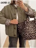 Autumn Padded Jackets For Woman Loose O-neck Single Breasted Long Sleeve Female Coat 2024 Winter Casual Solid Lady Outwear 1
