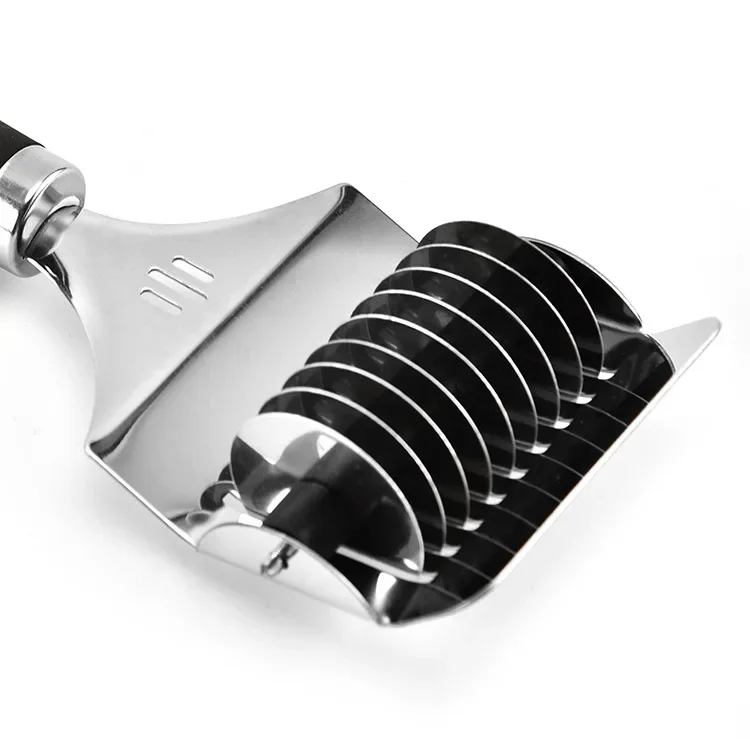 Noodle Garlic Cutter Noodle Cutter Roller Non-slip Comfort Handle Stainless Steel Pasta Spaghetti Maker Noodle Lattice Roller Dough Cutter