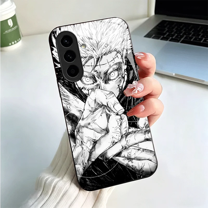 Anime Gojo Satoru JUJUSU Glass Phone Case