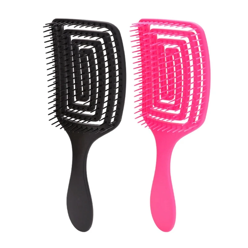 

2X Hairbrush Hair Scalp Massage Comb Wet Dry Curly Detangle Hair Brush Salon Hairdressing Styling Tools 23.5X8.5X2.6Cm
