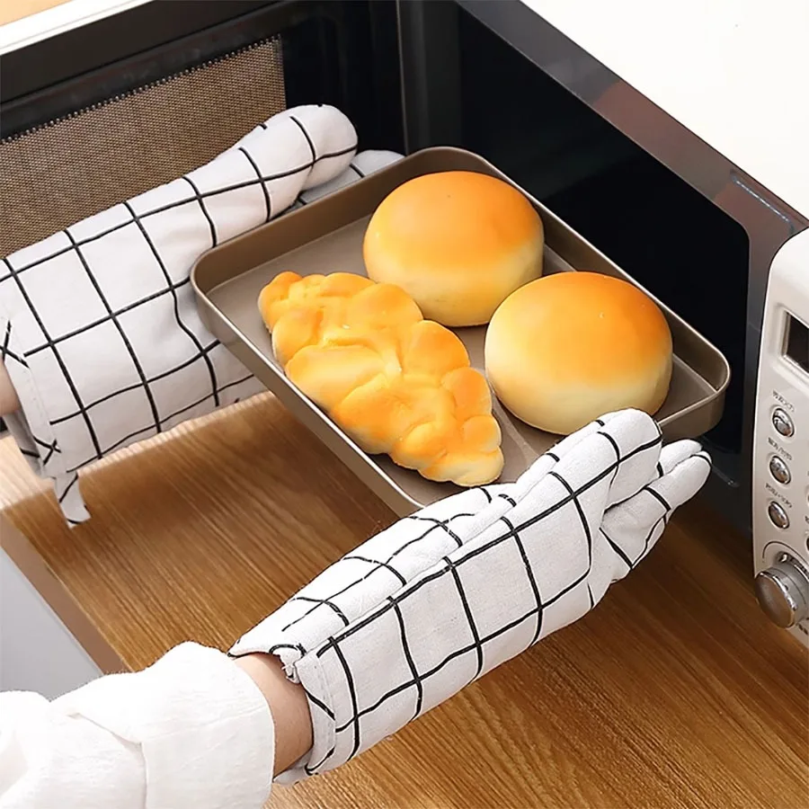 2 pieces of heat-insulating gloves heat-resistant microwave gloves high-temperature resistant kitchen and oven gloves