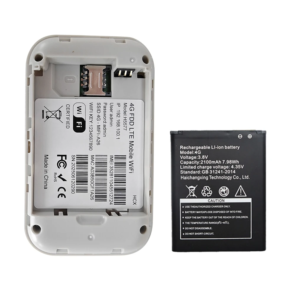Portable 4G LTE WiFi Router with SIM Card Slot - High-Speed 150Mbps Connectivity