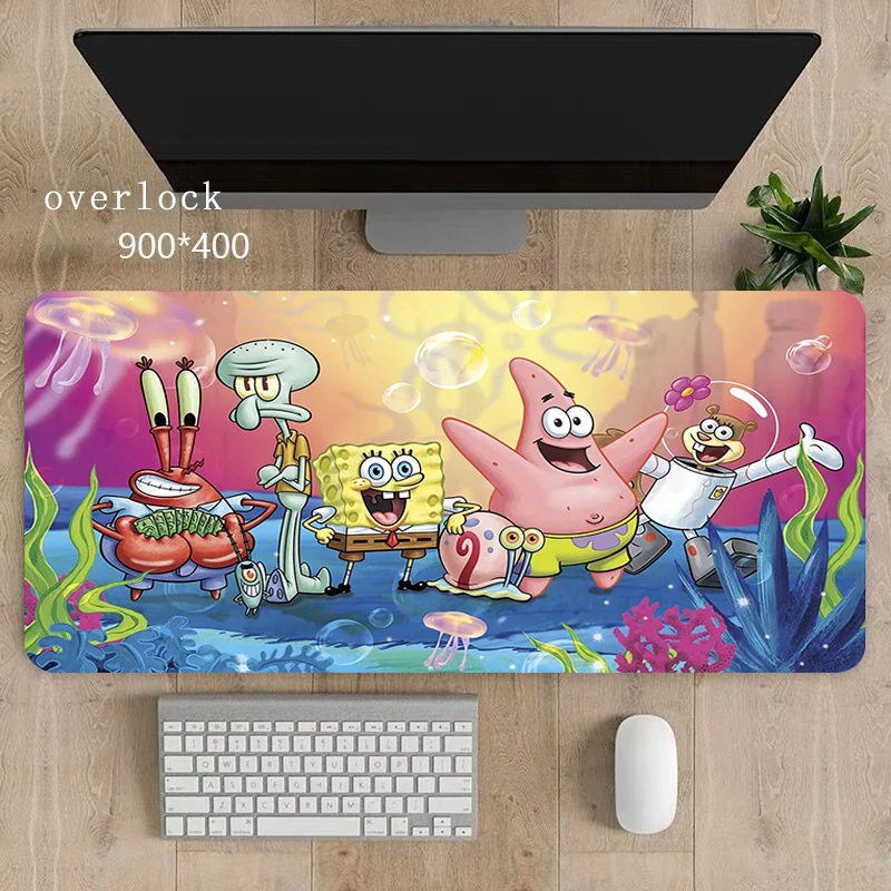 

Gamer Cabinet S-Spongebobs Mouse Pad Large Desk Mat Deskmat Computer Tables Keyboard Gaming Mats Xxl Mousepad Anime Deskpad Pads