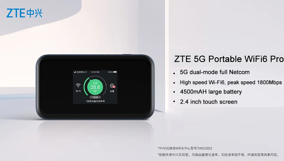 New Original ZTE 5G Portable WiFi6 Mobile Card Router Cpe Wireless