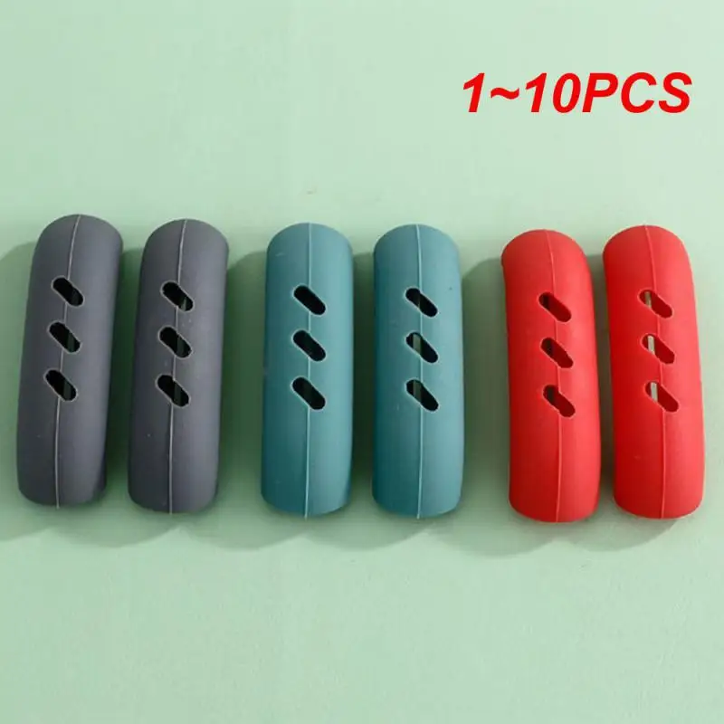 1~10PCS Silicone Pot Handle Cover Heat Insulation Covers Pot Ear Clip Steamer Casserole Pan Handle Holder Non-slip Kitchen Tool