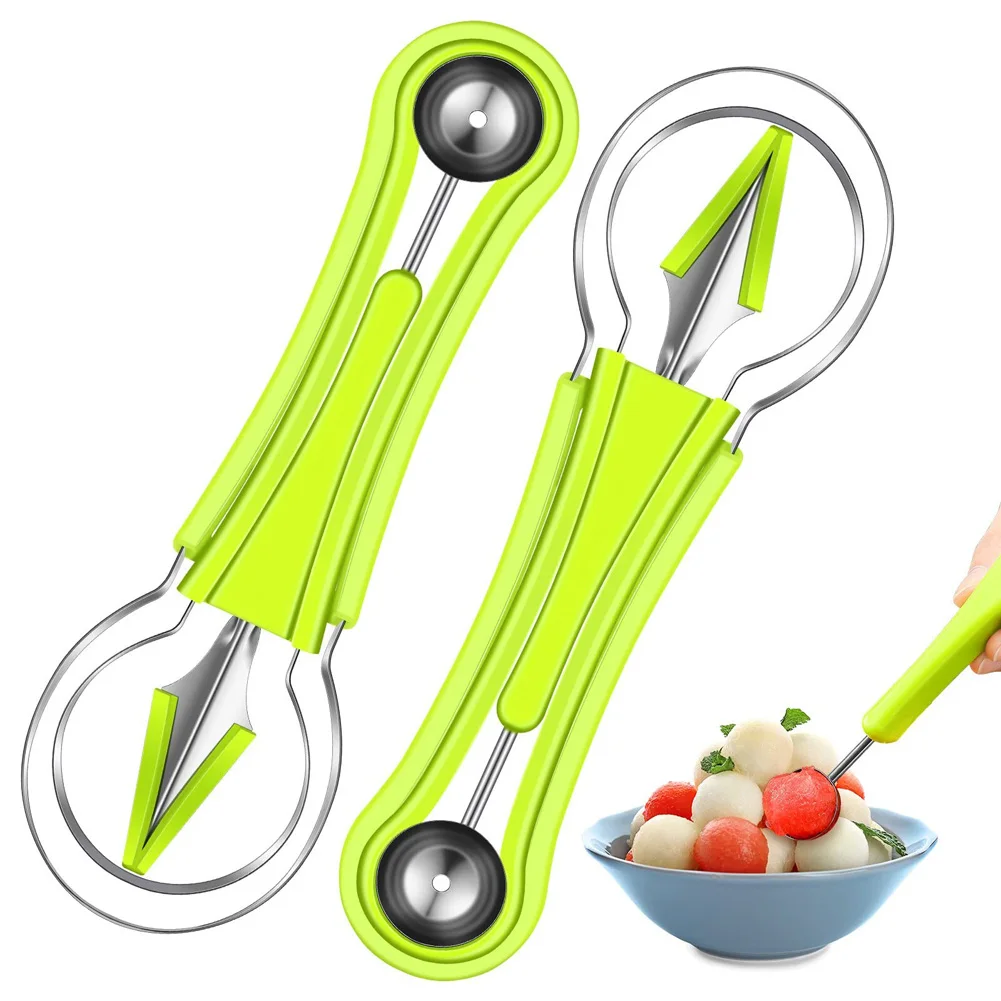4 In 1 Melone Cutter Scoop Fruit Carving Knife Fruit Cutter Dig Pulp Separator Kitchen Gadgets