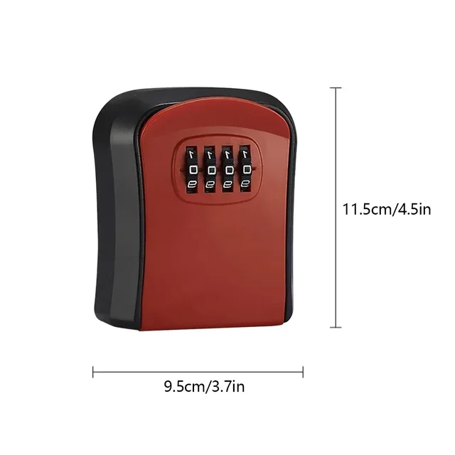 Wall Mount Key Safe Box Key 4 Digit Password Code Password Lock Box No Key for Home Office Security Lock Key Safe Storage Box 6
