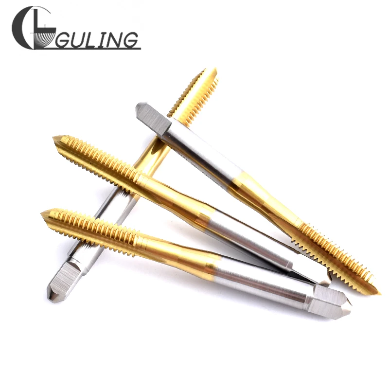 

GULING HSSE-M35 JIS Standard Metric With Tin Hand Tap M10 M12 M14 M16 M18 M20 M22 M24 Machine Fine Thread Straight Groove Taps