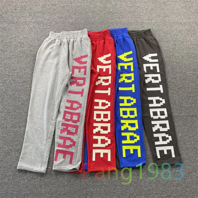 

Multicolor Vertabrae Sweatpants Men Women 1:1 High Quality Letters Offset Print Jogger Pants Elastic Waist Trousers