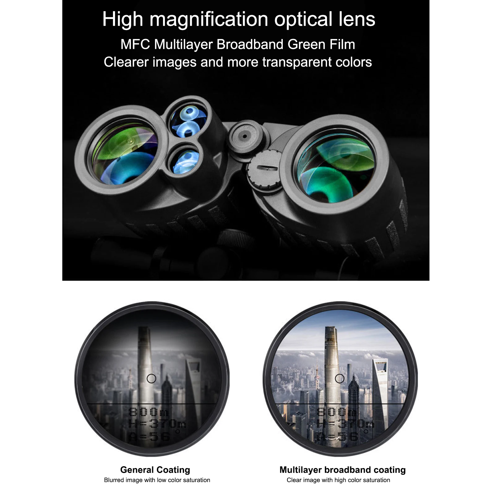Description Picture 4 of item8X40 Binoculars 1000m 1500m HD Marine Hunting Bird Watching Waterproof Telescope with Internal Laser Rangefinder & Compass
