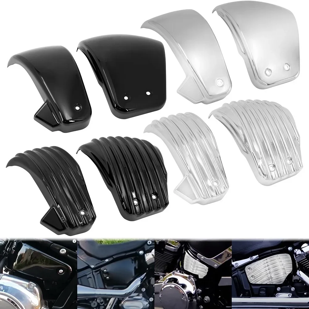 Motorcycle ABS Left Right Battery Side Fairing Cover Oil Tank Guard For Harley Softail Fat Boy Breakout Street Bob FXDR 18-21