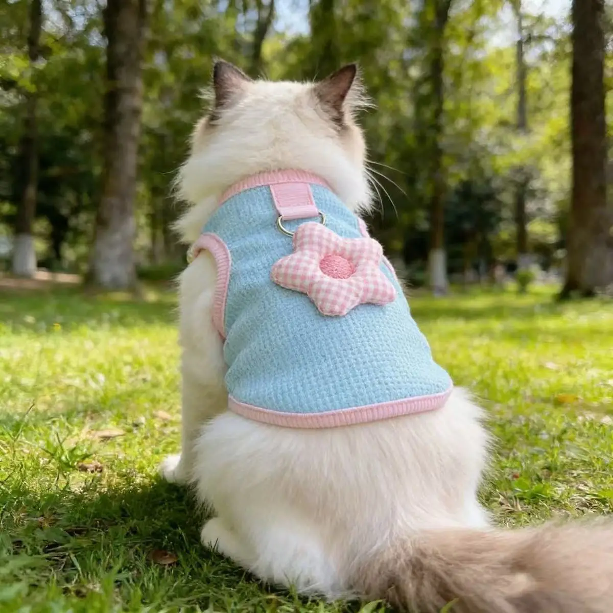 봄 여름 애완 동물 의류 귀여운 고양이 개 조끼 테디 베어 1.9-9kg 소형 중형견용 드로스트링 조끼