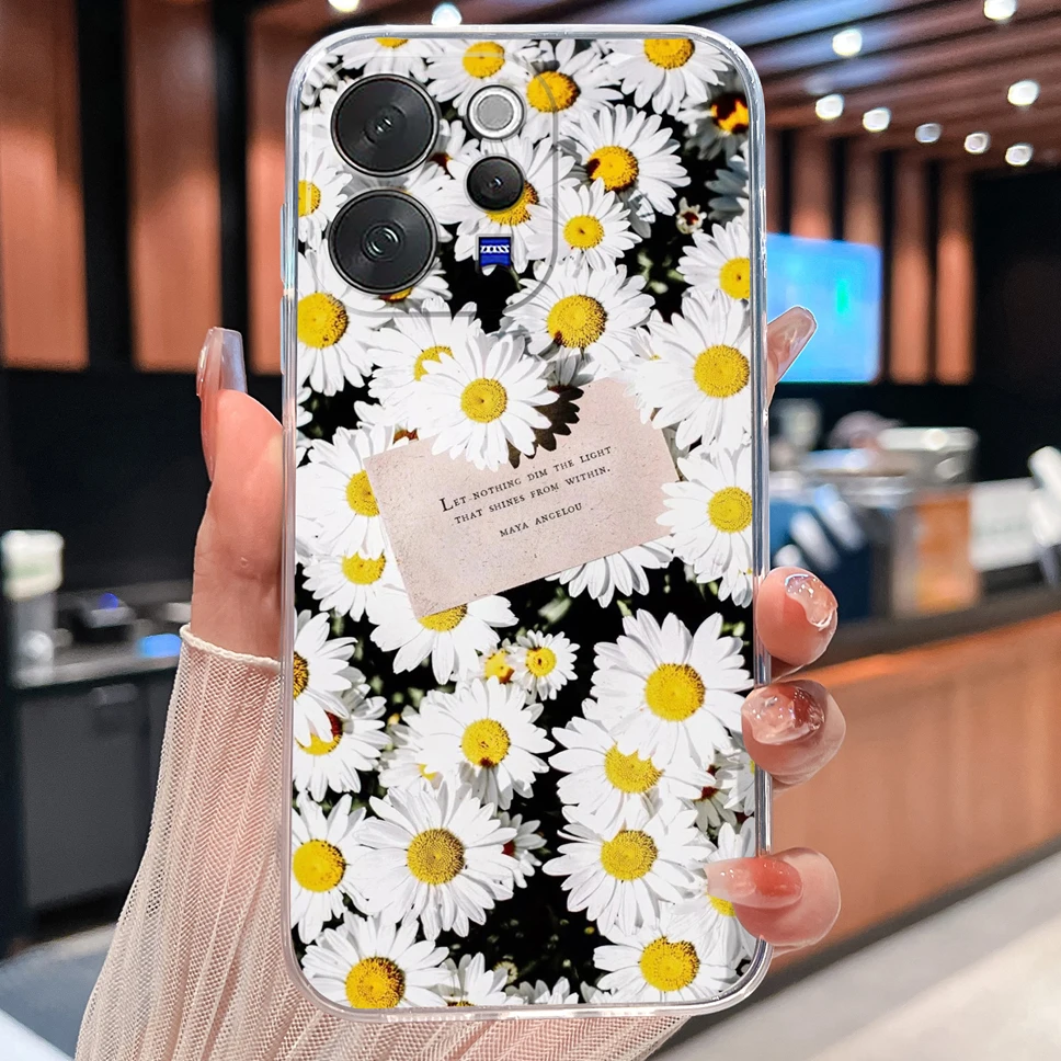 Daisy Floral Clear Shockproof TPU Silicone Phone Case