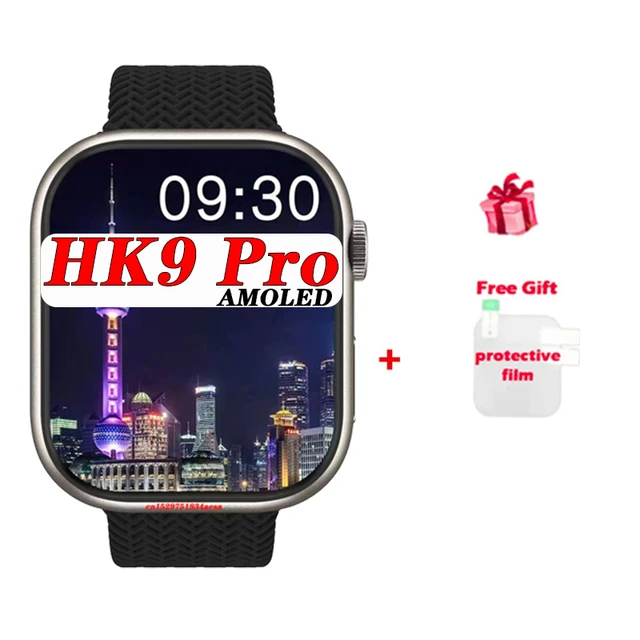 2023 New Smart Watch HK9 PRO Series 8 AMOLED Screen 2.02 Compass Voice  Assistant Series 9 Man Woman Sports SmartWatch (red) : : Clothing,  Shoes & Accessories