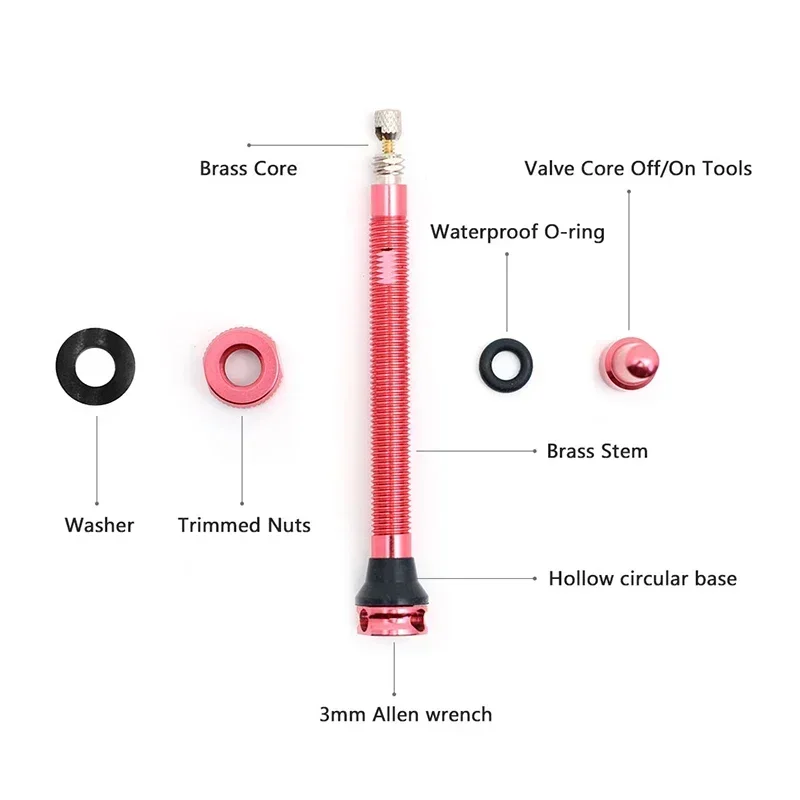 Bike Valve Ridenow Presta Tubeless 45mm 65mm 85mm CNC Alloy Stem for Road Bike Tubeless Rim Aluminum Alloy