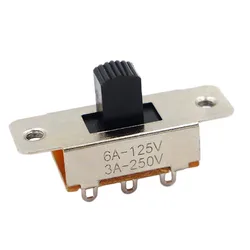 10Pcs On-Off 3 Position 2P3T PCB Panel Slide Switch Panel Mount Vertical Slide Switch 6 Pin High current 3A 250V Toggle Switch