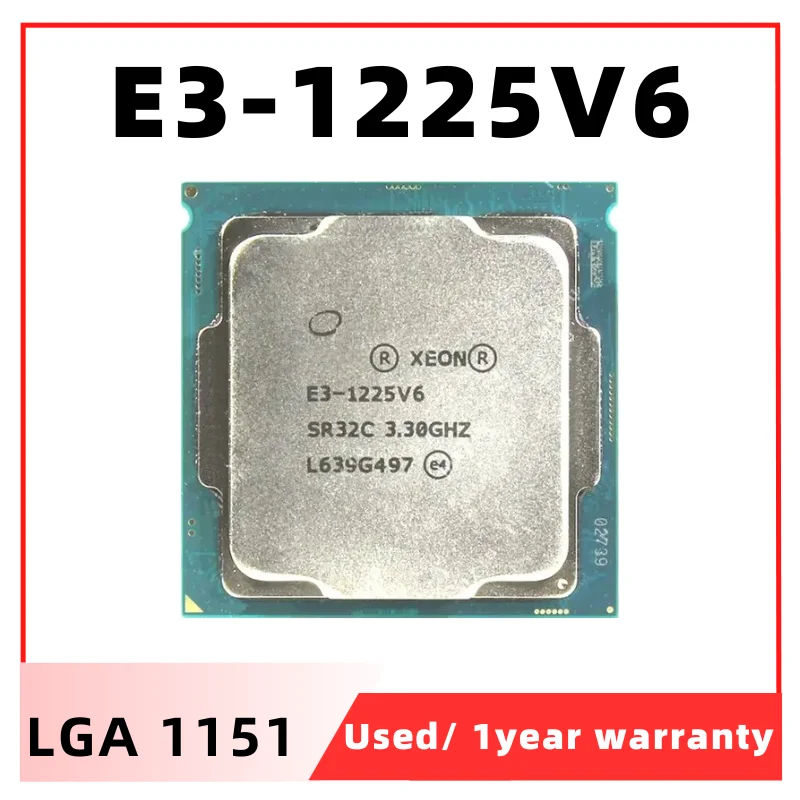 

Usado Xeon E3-1225V6 CPU 3.30GHz 8M 73W LGA1151 E3-1225 V6 Quad-core E3 1225 V6 processador E3 1225V6 Frete grátis