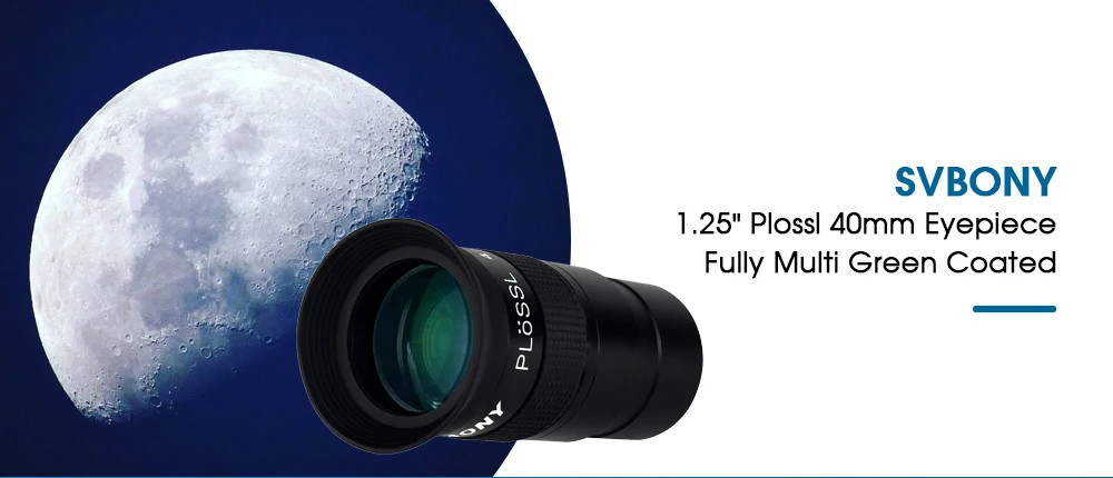 SVBONY Astronomie-Teleskop 40 mm 1,25 Zoll Plössl-Okular FMC Metall 40 ° Scheinbares Sichtfeld – Detail 12