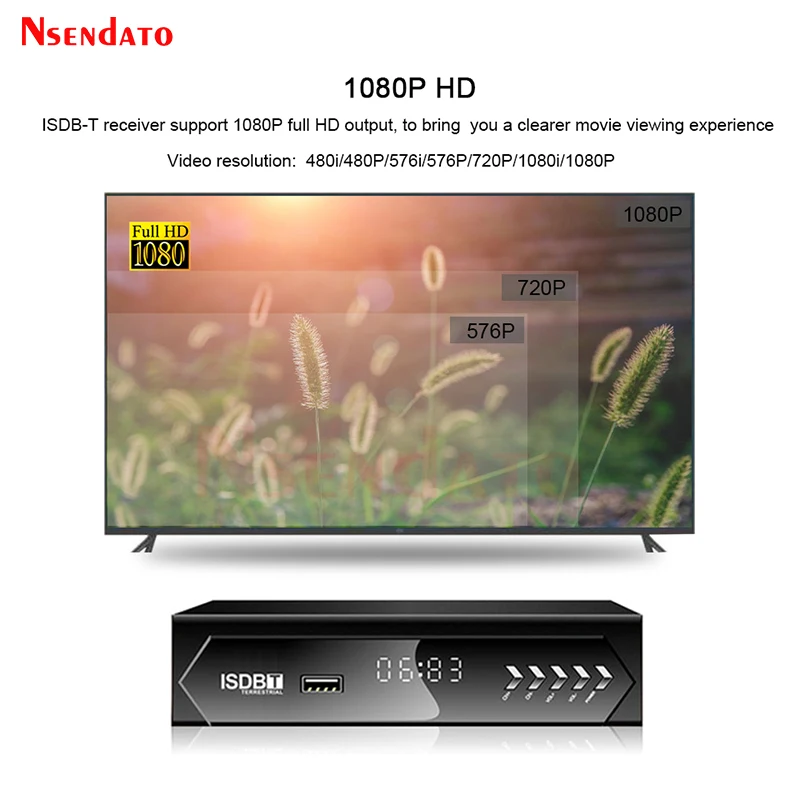 1080P H.264 ISDB-T TV Receiver Box For Chile Brazil Peru South America For ISDBT HD Terrestrial Digital TV Tuner Stick