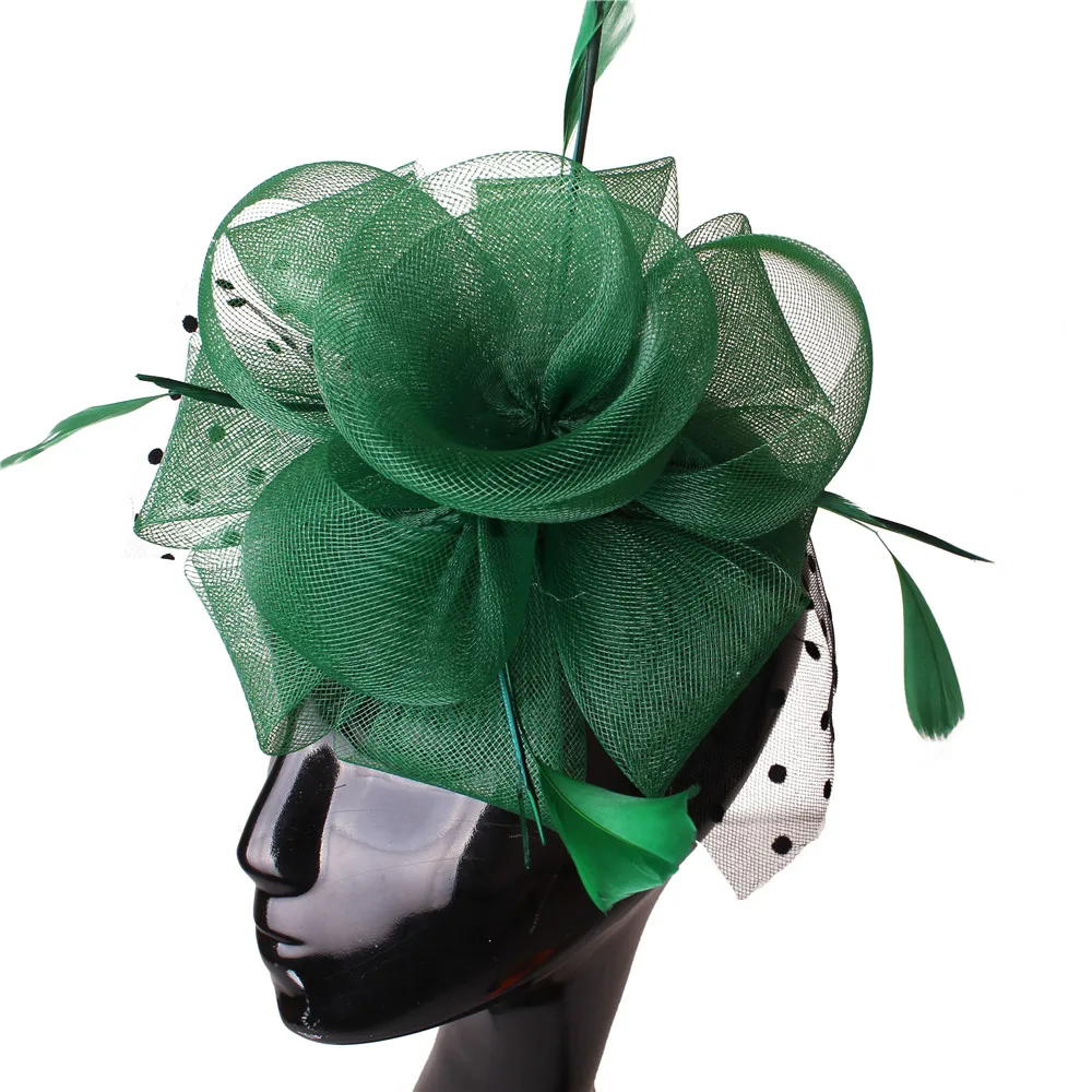Elegant Women Headpiece Multiple Color Crinoline Material Fascinator Headwear Colorful Mesh Show Headpiece Cocktail Hat MYQ039