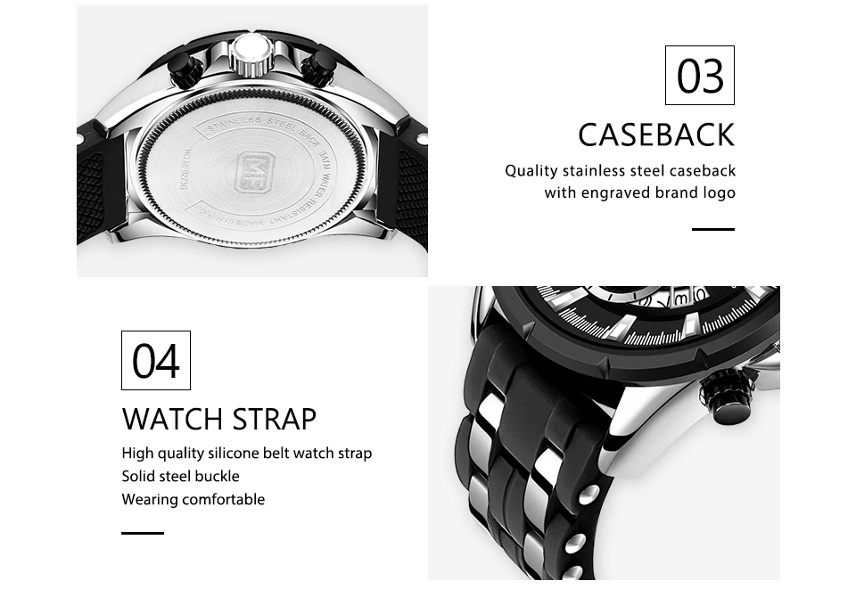 Relógio de quartzo MINI FOCUS para homens à prova d'água_voghion.com