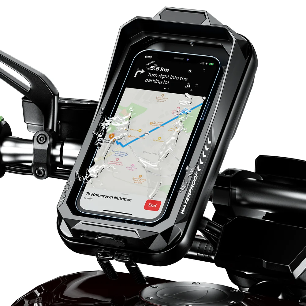 

Waterproof Motorcycle Bike Mobile Phone Holder Case Support Universal Bicycle GPS 360 Adjustable Motorcycle Cellphone Holder Bag