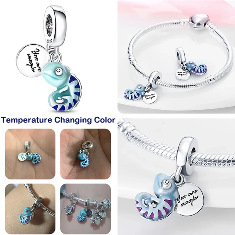 Silver Jewelry 925 Sterling Silver Luminous Firefly Camera Charms Fits Pandora Bracelet Women Pendant Beads DIY Gift