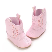 Fashionable 0-18M Baby Boots With Cute Printed High-Quality Soft PU Non Slip Sole For Spring And Autumn Newborn Walking Shoes 3