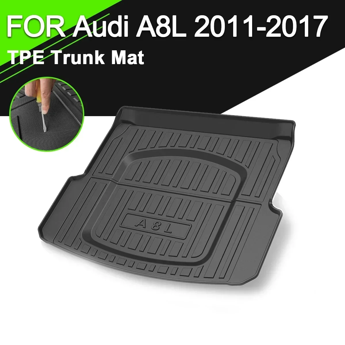 

Car Rear Trunk Cover Mat For Audi A8L 2011-2017 TPE Waterproof Non-Slip Rubber Cargo Liner Accessories