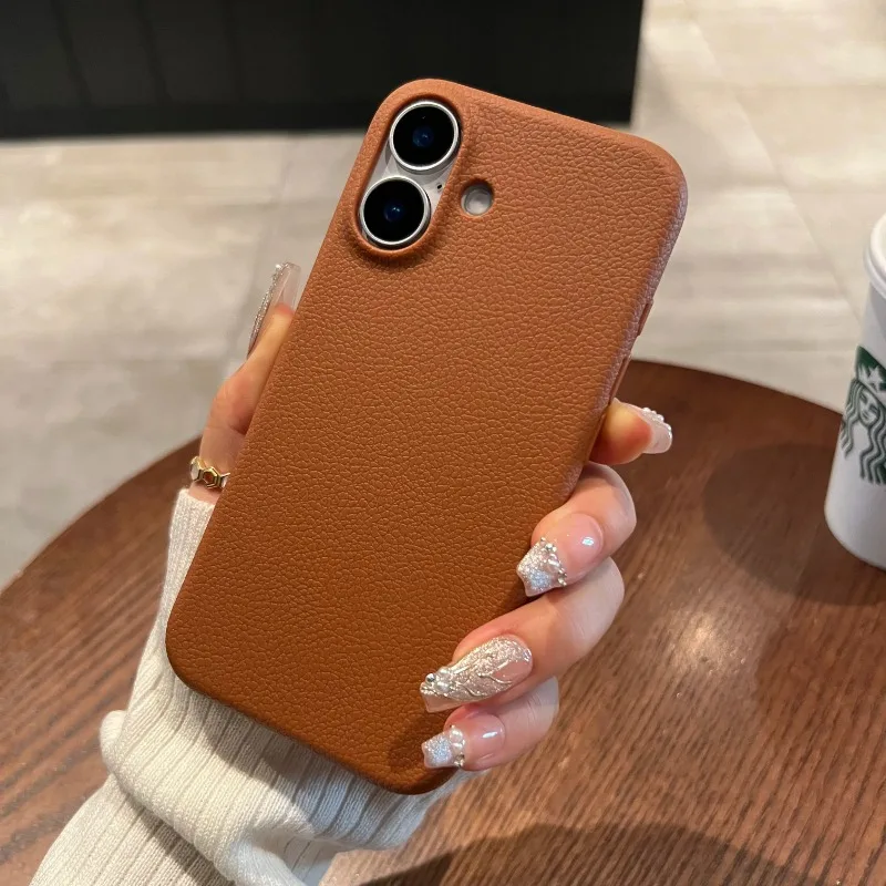 Elegant Leather Texture Shockproof Silicone Case with Lichee Pattern