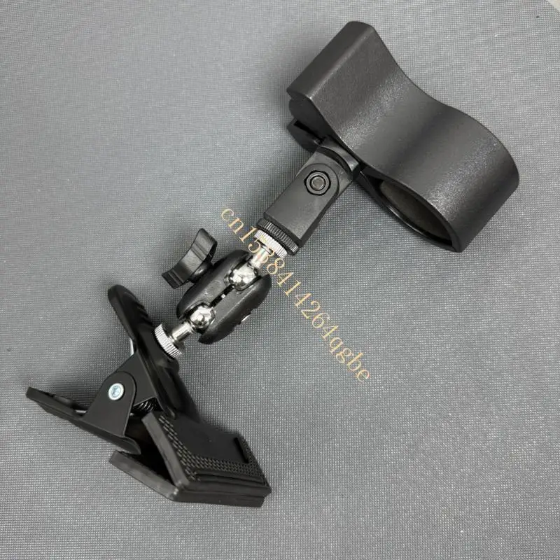 다양한 표면에 안전하게 부착하기 위한 스폰지 패드가 있는 더블 그립 마이크 스탠드 홀더 T5UE