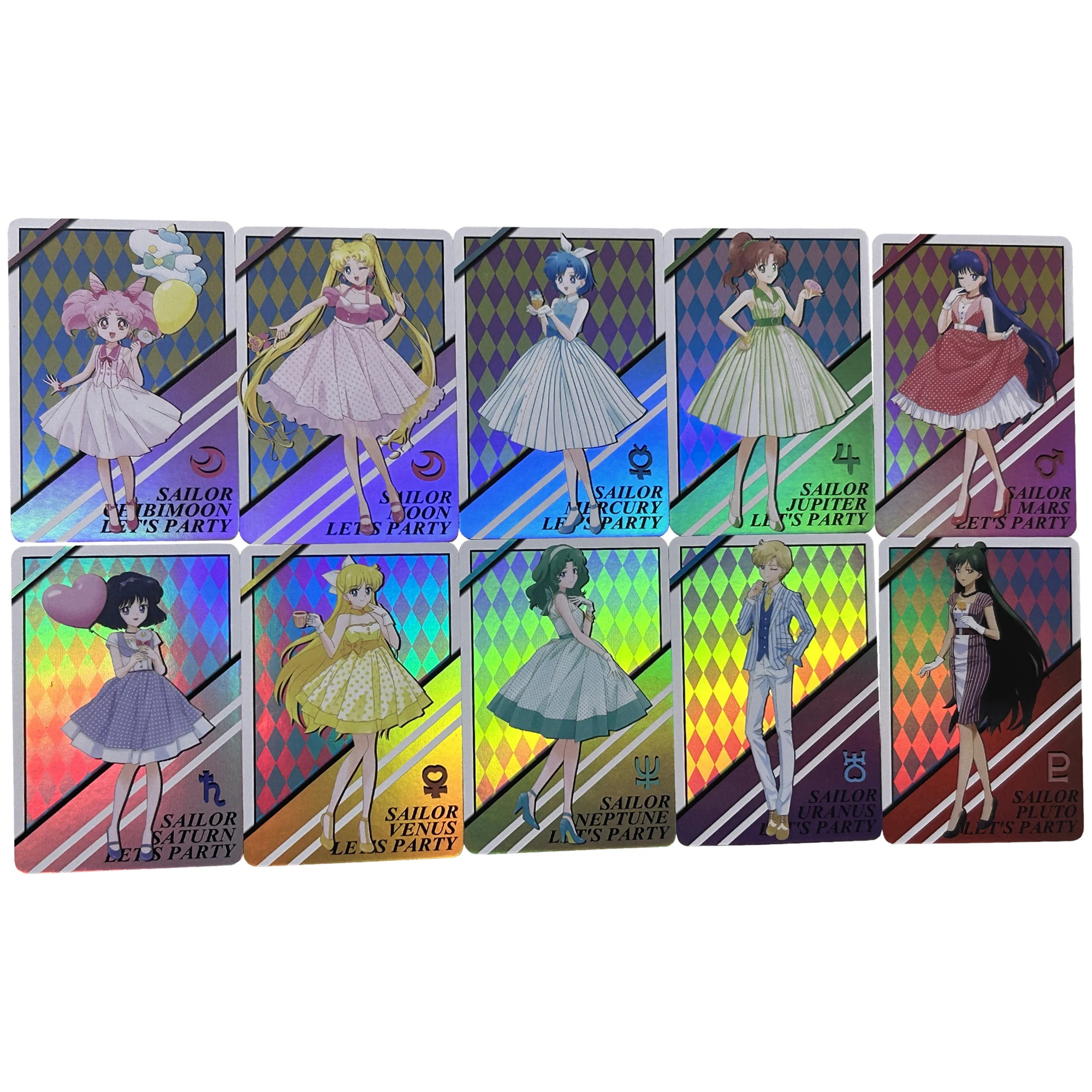 

10Pcs/set Diy Self Made Mizuno Ami Aino Minako Tsukino Usagi Kawaii Collection Card Color Flash Craft Game Anime Card Gift Toy