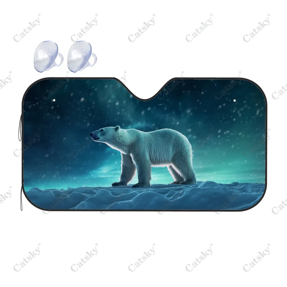 

Polar Bear in Ice And Snow Car Windshield Sunshade, Front Auto Car Windshield Sun Shade Blocks Uv Rays Sun Visor Protector