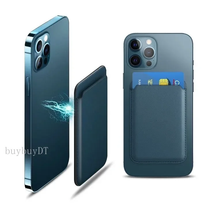 MagSafe Magnetic Leather Card Holder - Slim Back Sticker Card Sleeve Cover