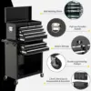 8 Drawer Rolling Tool Chest Large Capacity Rolling Tool Box with Wheels Locking Mechanical Tool Chest Portable Metal (Black) 5