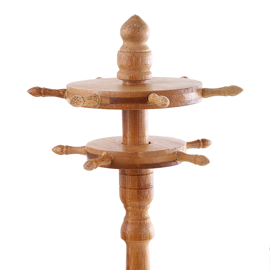 11Pin Solid Wood Calligraphy Sumi Brush Holder Penholder Hanging Rack