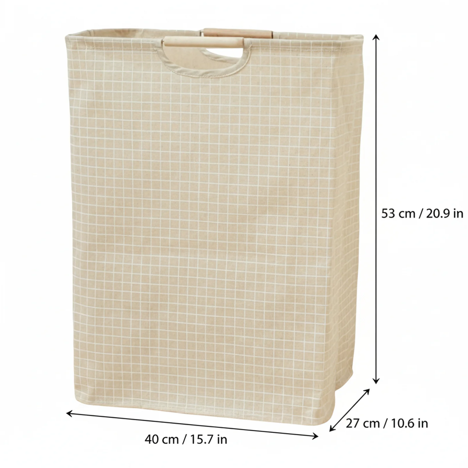 Foldable Cotton Linen Laundry Basket with Handles for Home Storage and Organization