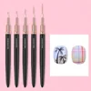 Black Nail Art Liner Brushes 5Sizes Painting Nail Design Pen /8/12/20/25mm Drawing Tool for Long Lines Thin Details Manicure Pen 3