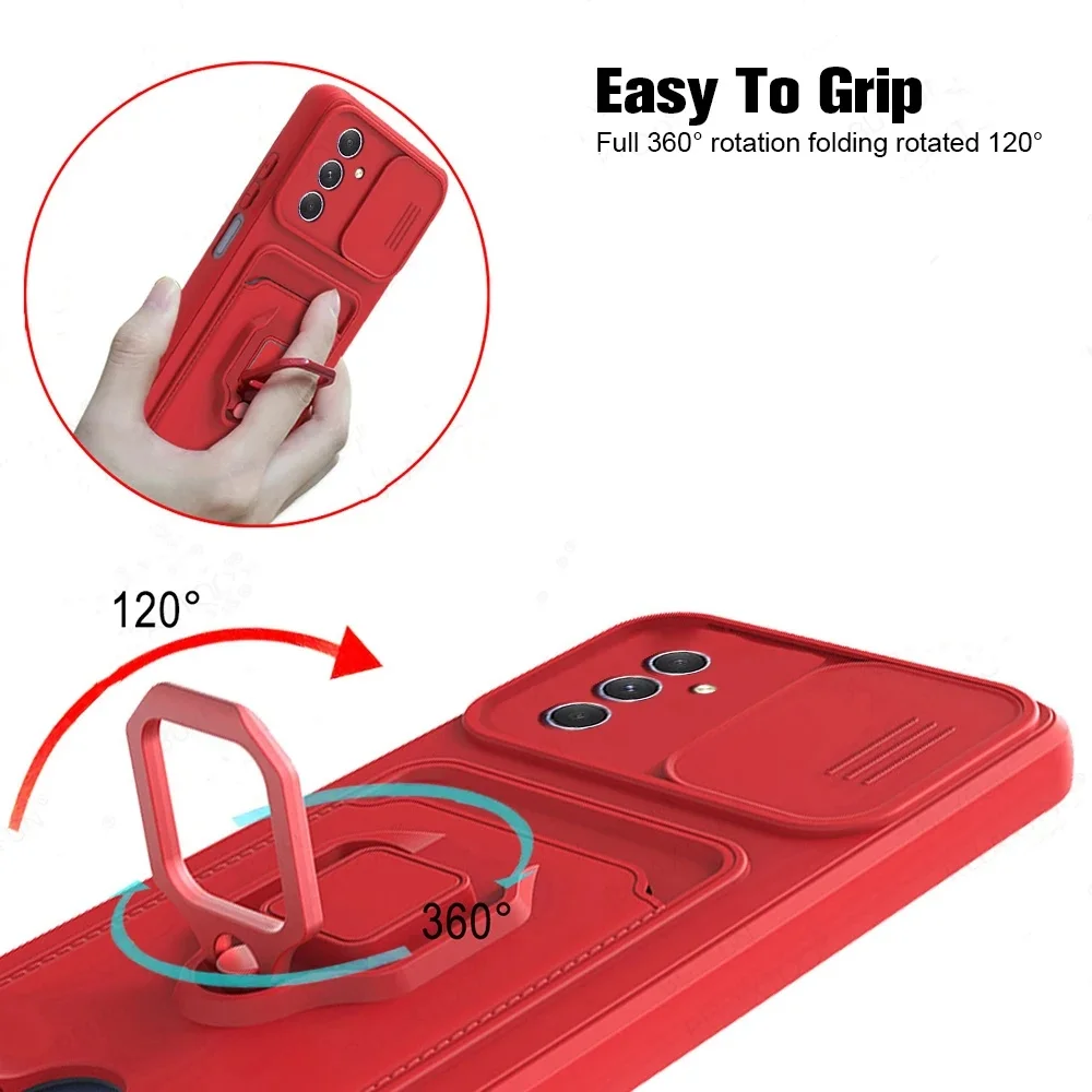Luxury Camera Push Window Case with Card Slot & Magnetic Closure - Premium Phone Cover