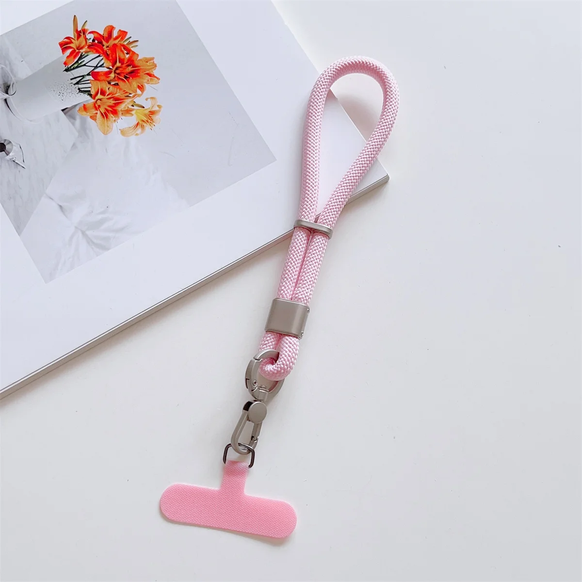 Universal Adjustable Mobile Phone Lanyard with Self-Locking Anti-Drop Design - Durable Polyester Wrist Strap