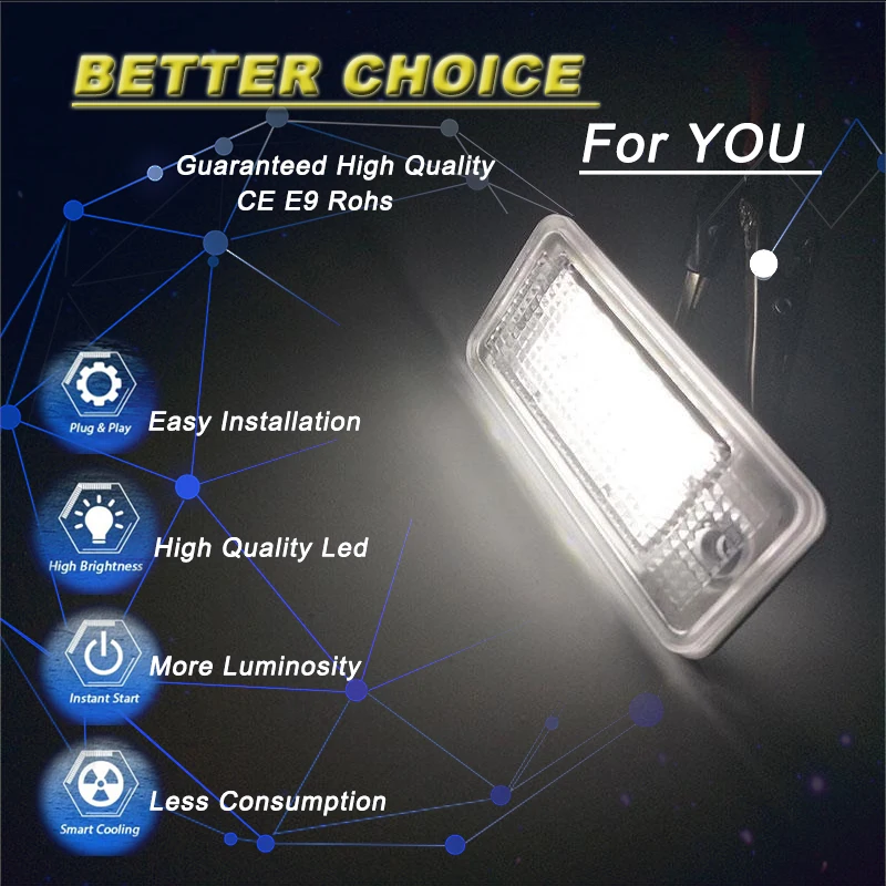 Warning Light Audi A3 Led Number Plate Lights 2x For Audi A3 8P A4