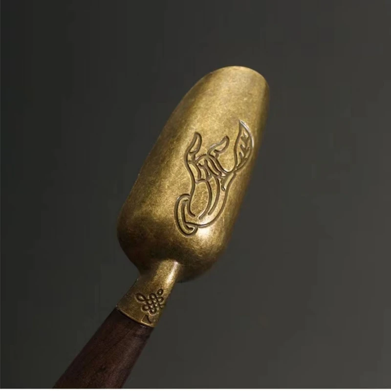 Tea Spoon Ebony Teaspoon Solid Wood Retro Creative Tea Shovel KongFu Ceremony Accessories Gift 1pcs tea spoons