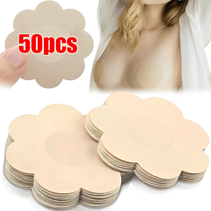 

10/20/50Pcs Nipple Cover Disposable Sticky Bra Pad Breast Pasties Self Adhesive No Show Bra Boob Tape for Women Sports Bra