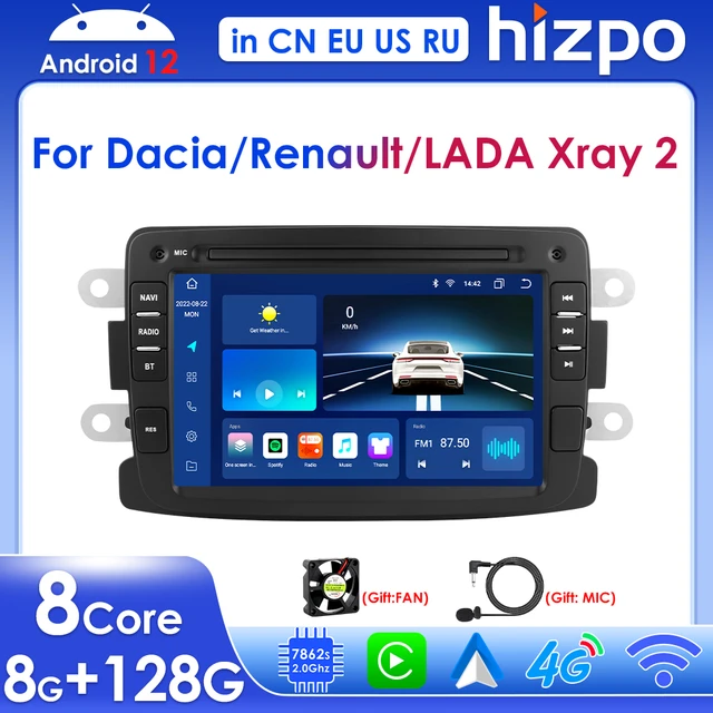Hizpo 7 Carplay Android 12 for Dacia Duster Logan Renault Sandero Captur  Lada Xray 2 Car Multimedia Player 2 Din Radio Navi GPS