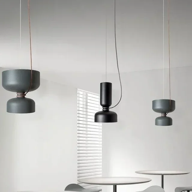 Lustre LED en fer forgé pour restaurant et chambre à coucher, abat-jour créatif, lampe à suspension, étude, décoration intérieure, designer nordique et danois 1