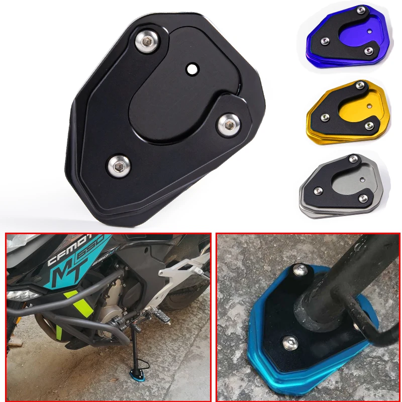 Enhanced Motorcycle Side Stand Extension Pad Bracket