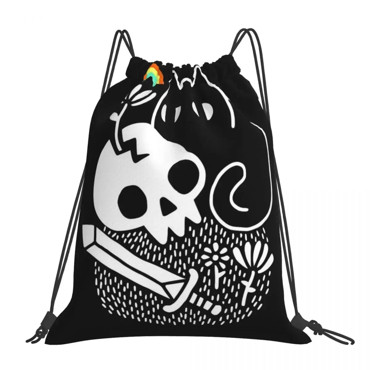 

Cat And Stuff Backpacks Casual Portable Drawstring Bags Drawstring Bundle Pocket Shoes Bag BookBag For Man Woman School